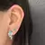 Aros de plata 925 / Hoja en micro pave turquesa - comprar online
