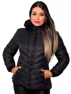 Jaqueta Bobojaco Impermeável Revestida Feminina - Preto - comprar online