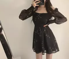 Vestido preto manga longa - Elyseon
