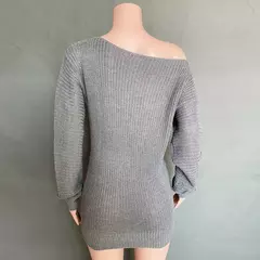 Cryptographic casual malha mini vestido - loja online