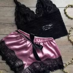 Pijamas sexy para mulheres 2 peças top shorts conjunto roupas de dormir pijamas na internet