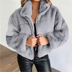 Imagem do Primavera venda feminino zíper cardigan de pelúcia casaco quente