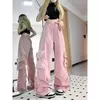 Y2k calças de carga femininas streetwear oversized