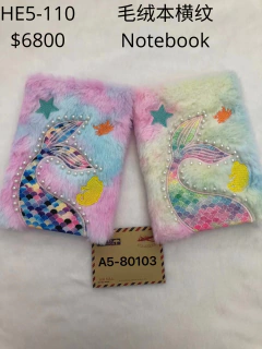 Cuaderno peluche sirena HE5-110 - comprar online