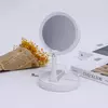 Espejo Plegable Doble Cara Porta Maquillaje Blanco - Led Usb