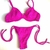 Biquini Top Retro Rosa Texturizado Lacinho