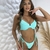 Biquini Top Retro Azul Texturizado Lacinho - Rafa Brasil