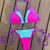 Biquini Cortininha Tricolor Rosa Violeta Azul Fio Duplo na internet