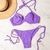 Biquíni Top Retro Lurex Roxo Calcinha Lacinho