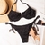 Biquini Retro Lurex Preto Calcinha Lacinho