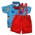 Roupa BOLO temática festa menino conjunto Camisa Gravata Bermuda e Suspensório - Babyyu