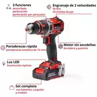 TALADRO ATORNILLADOR INALAMBRICO EINHELL TE-CD 18-50 LI BL COD.4513940 - comprar online