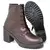 Bota Coturno Cano Curto Feminina Casual Lisa com Salto Alto Quadrado Tratorado - SingularPlace - Roupas, acessórios e eletrônicos