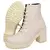 Bota Coturno Cano Curto Feminina Casual Lisa com Salto Alto Quadrado Tratorado