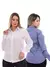 KIT Feminino 2 Peças - Camisa Social Premium Azul Cobalto - loja online