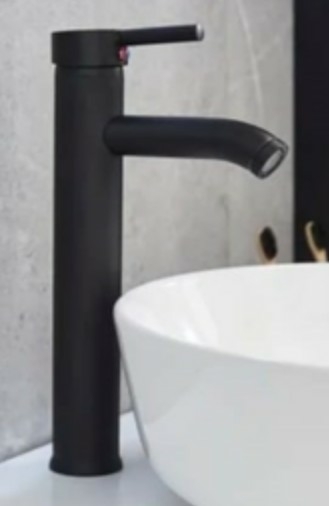 Griferia Lavatorio Monocomando Alta Tipo Sifon Negra Jg-127 Cod- 206