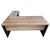 Mesa L Pé De Gaveteiro 4 Gav – Tampo 40 mm – 1,70 m x 1,60 m – Sevilha Com Preto - comprar online