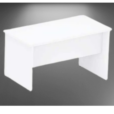 Mesa Reta 1 m x 60 cm - Tampo 25 mm - Branco Com Branco