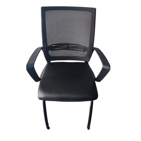 Cadeira Em Tela Maia Fixa Com Braço - Preta