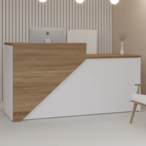 Balcão De Atendimento Madrid - Direito - Sevilha Com Branco - 25 MM