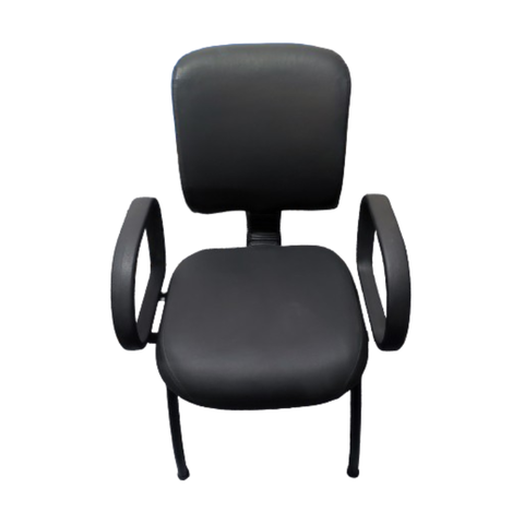 Cadeira Executiva Square Fixa Com Braços - Preto