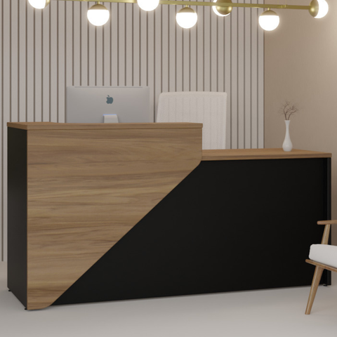 Balcão De Atendimento Madrid - Direito - Sevilha Com Preto - 25 MM