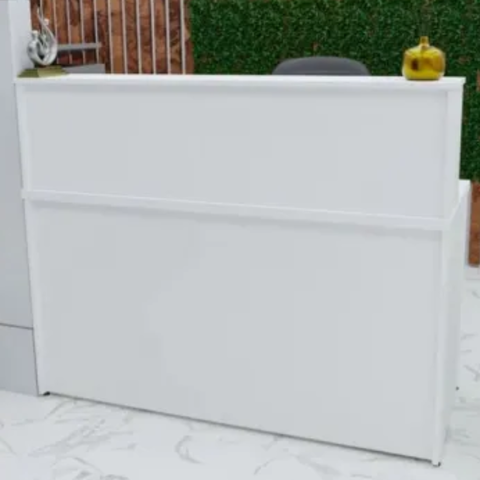 Balcão De Recepção Reto - Branco - 25 mm - 1,20 m Comprimento