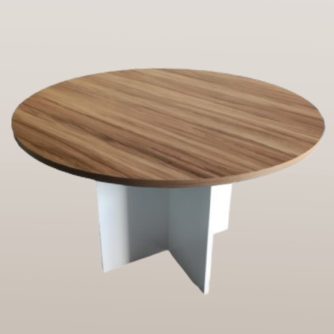 Mesa De Reunião Redonda 25 mm - 1,20 m - Sevilha Com Branco - comprar online