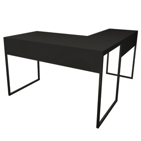 Mesa L Industrial - tampo 25 mm - 1,50 m x 1,50 m - Preto