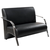 Poltrona de Recepção Braço Em Alumínio – 2 Lugares – Preto