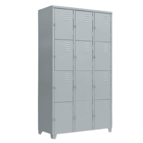 Roupeiro De 12 Portas - Pitão P/ Cadeado - Cinza Escuro - Chapa 26 - comprar online