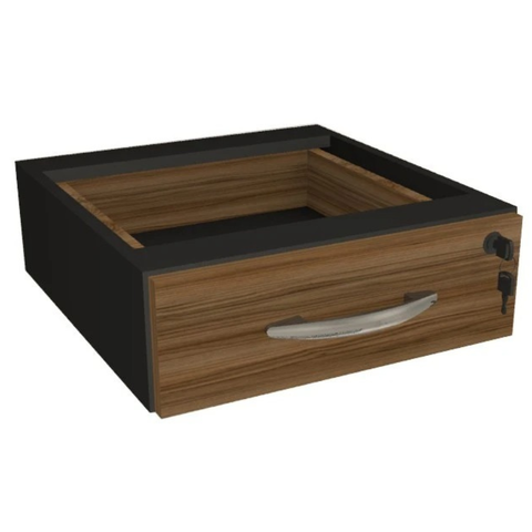 Gaveteiro Suspenso 1 Gaveta - Nogal Com Preto - comprar online