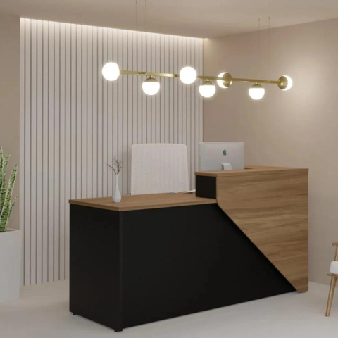 Balcão De Atendimento Madrid - Esquerdo - Sevilha Com Preto - 25 MM