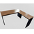 Mesa L Pé Painel – Tampo 25 mm – 1,50 m x 1,50 m – Sevilha Com Preto - ToqMóveis