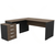 Mesa L Pé De Gaveteiro – Tampo 40 mm – 1,70 m x 1,60 m – Nogal Com Preto - comprar online