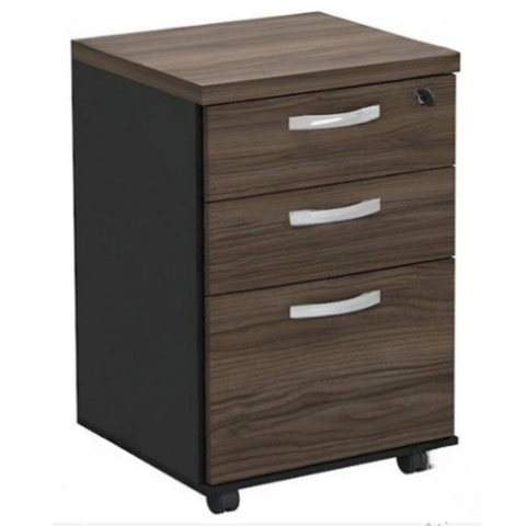 Gaveteiro Volante 2 Gavetas e 1 Gavetão/Pasta Suspensa - Nogal Com Preto - 25 mm - comprar online