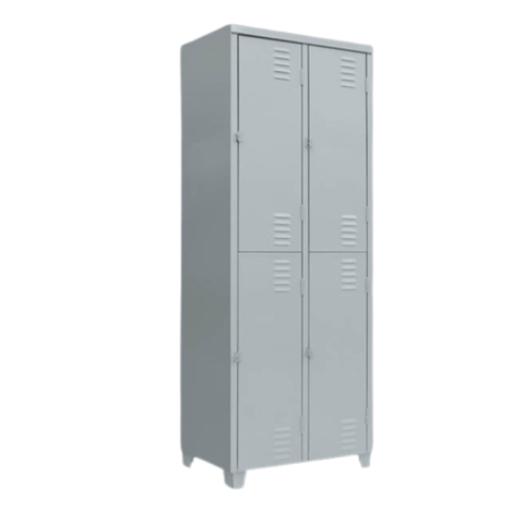 Roupeiro De 4 Portas Grandes - Pitão P/ Cadeado - Cinza Escuro - Chapa 26 - comprar online