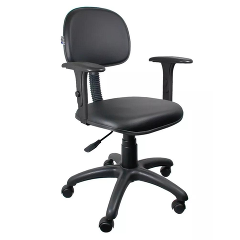 Cadeira Secretária Preta Com Braço - comprar online