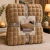 Frazada Flannel 230x240 Chill & Home Deluxe Cuadraditos Queen-Beige Oscuro - tienda online