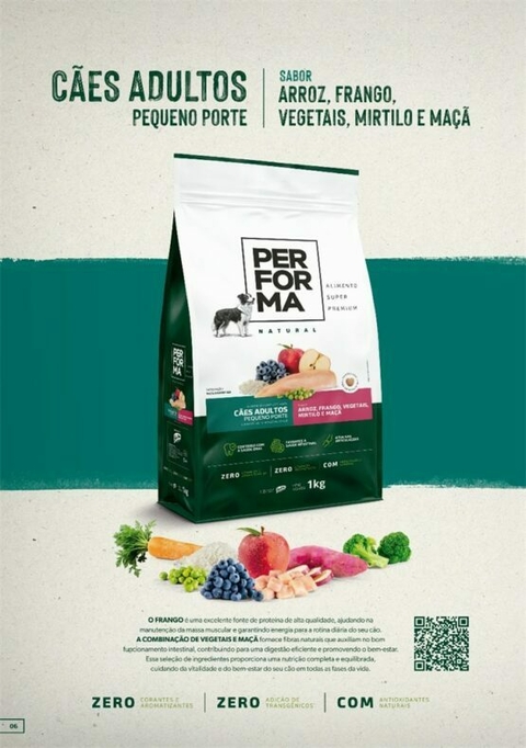RAÇÃO PERFORMA NAT CAES ADULTO FRANGO/VEGETAIS 1KG - comprar online