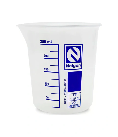 Béquer Becker Plástico 250ml Forma Baixa Autoclavável