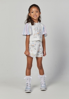 CONJ FEMININO INFANTIL CROPPED E SHORT