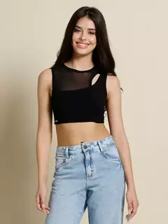 TOP VISCOLYCRA COM TULE ANA