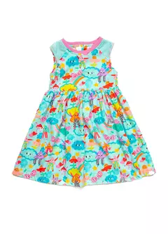 VESTIDO ANDANDO NAS NUVENS ESMERALDA - Carretel Kids