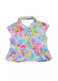 BATA MAR DE FLORES AZUL - Carretel Kids