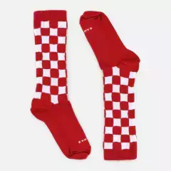 Meia Quadriculada Vermelha - comprar online