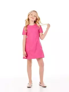 VESTIDO FEMININO INFANTIL LINHA EM COURO SINTÉTICO