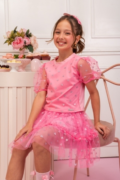 CONJUNTO FEMININO INFANTIL BLUSA E SAIA na internet