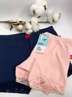 CALCINHA BOXER COM RENDA ROSA - comprar online