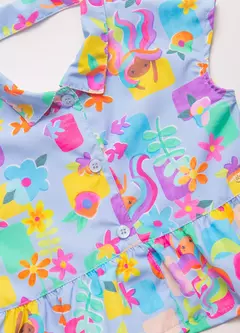BATA MAR DE FLORES AZUL - loja online